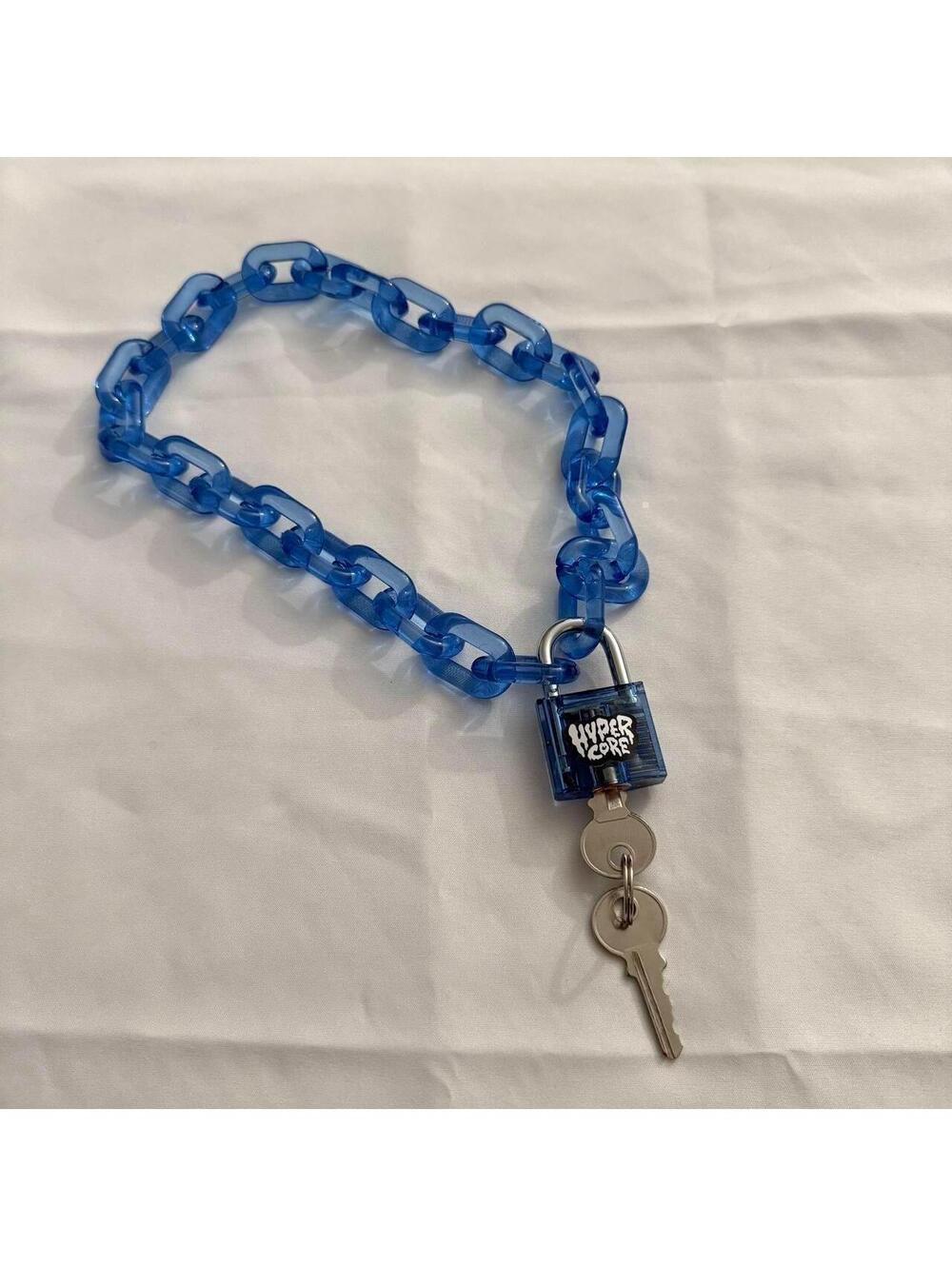 Blue Hypercore chain lock necklace